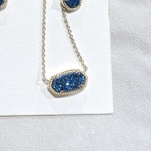 Kendra Scott Ellie gold dark blue drusy Elisa necklace ONLY